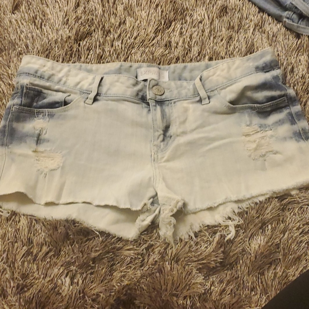 Express Jean Shorts Size 8 Light Wash Vintage